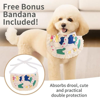 Soft Recovery Suit for Female/Male Dog Cat Puppy After Spay/Neuter, Comfortable Bonus Bandana Included, E-Collar Cone Alternative Anti Licking Wounds, Dogs Full Body Onesie, Pet Onesies Bodysuit, XS