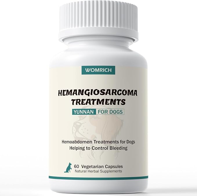 Blood Support for Dogs, Yunnan Sanqi Capsules for Dogs for Hemangiosarcoma, Hemoabdomen, Pericardial Effusion, Cancer Bleeding, Severe Bruising, Ulcer-Related Bleeding, Bloody Stools - 60 Capsules