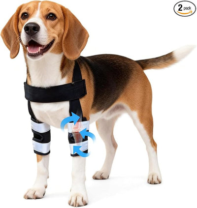 Petanims Dog Front Leg Brace - Knee/Carpal/Wrist Support for Dogs, Adjustable Dog Elbow Brace with Shoulder Support, Reflective Dog Elbow Protector for Pain Relief & Better Recovery, Small