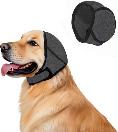 Dog Ear Muffs, No Flap Ear Wrap for Hematoma, Waterproof Calming Hoodie for Bathing, Grooming, Drying & Noise Relief