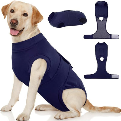 Kuoser Dog Surgery Suit Female Spay, Dog Recovery Suit Male Neuter, Pet Clothes Onesie for Surgery Anti Licking Abdominal Wounds Puppy Surgical Recovery Bodysuit Shirt, Substitute E-Collar & Cone