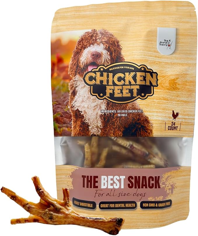 Dehydrated Chicken Feet for Dogs - Chicken Feet Dog Treats - Made in USA - 100% Digestible Chicken Foot Treats - Natural Dog Treats - Single Ingredient Dog Chews - 24 Count