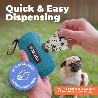 Best Pet Supplies Dog Poop Bags for Waste Refuse Cleanup, Doggy Roll Replacements for Outdoor Puppy Walking and Travel, Leak Proof and Tear Resistant, Thick Plastic - White, 240 Bags