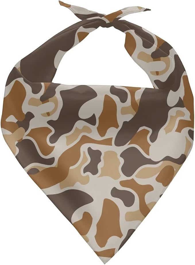 KEIAHUAN Duck Camo Hunting Dog Bandanas 1 Pack Triangle Reversible Pet Scarf for Boy and Girl Triangle Pet Bibs Scarf Pet Costume Accessories Decoration