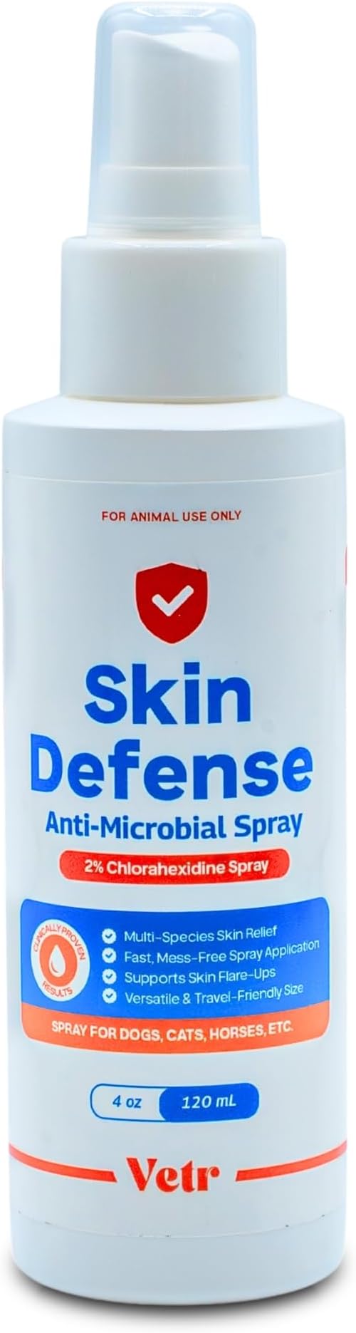 vetr Skin Relief Soothing Spray for Dogs and Cats - 4 oz (120 mL) - Gentle Topical Formula for Irritated Skin