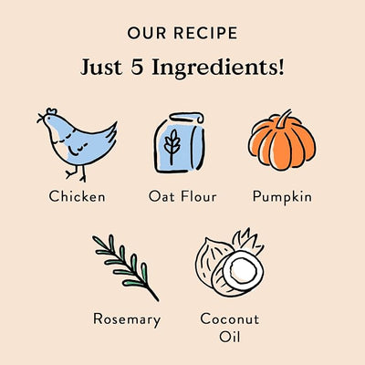 Bocce's Bakery Oven Baked Sunday Roast Treats for Dogs, Everyday Wheat-Free Dog Treats, Made with Real Ingredients, Baked in The USA, All-Natural Chicken & Pumpkin Biscuits, 5 oz