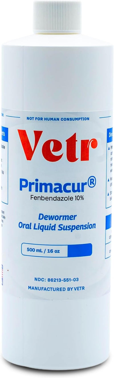 vetr Primacur Broad-Spectrum Oral Suspension Support Formula 10% Oral Suspension for Dogs and Cats - 500ML/16.9oz - Peanut Butter Flavor