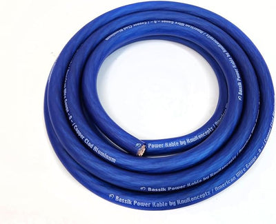KnuKonceptz Bassik 1/0 Gauge AWG Primary Automotive Battery Power/Ground Wire Cable - Blue 5 Feet
