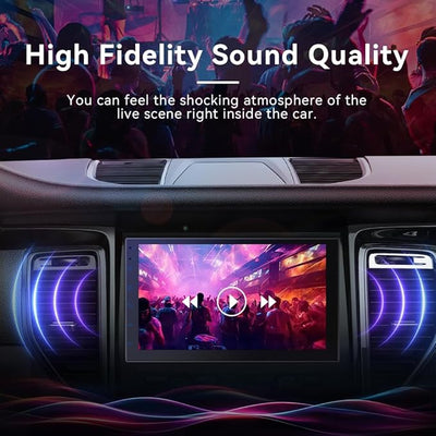 Haudio 7" Car Stereo Double Din Wireless Apple Carplay Radio Screen for Car Audio Receivers, Bluetooth 5.0 Car Play Android Auto Touchscreen, Channel RCA, Backup Camera, SWC, FM/AM|Car Audio Receivers