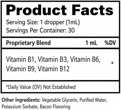 Vitamin B for Dogs - Vitamin B Complex for Dogs - Supports Healthy Energy, Appetite, Eyesight & Much More - Dog Vitamins - B Complex for Dogs - 1 fl oz - Bacon Flavor