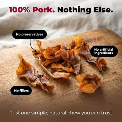 Best Pet Supplies GigaBite Roasted Pig Ear Slivers for Dogs, 1.8 Pounds - Natural Dog Chews that Help Clean Teeth and Gums Safe for Puppies and Aggressive Chewers