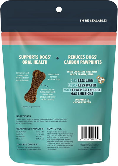 Jiminy's Dental Chews for Dogs, Cinnamon Flavor, Scientifically Proven to Improve Oral Health, Dental Bones Clean Teeth, Fight Bad Breath, and Removes Plaque and Tartar, Large, 7ct (Pack of 1)