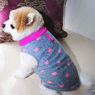 Dog Sweater, Soft Fleece Vest with Leash Ring Pullover Jacket Winter Pet Dog Clothes for Puppy Small Dog Cat Teddy Chihuahua Yorkshire for Christmas (3XL, Grey Heart)