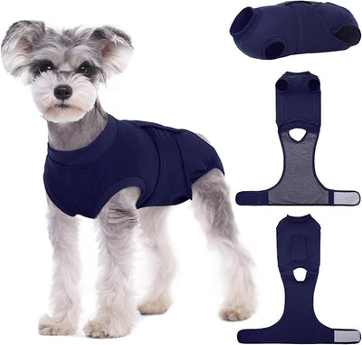 Kuoser Dog Surgery Suit Female Spay, Dog Recovery Suit Male Neuter, Pet Clothes Onesie for Surgery Anti Licking Abdominal Wounds Puppy Surgical Recovery Bodysuit Shirt, Substitute E-Collar & Cone