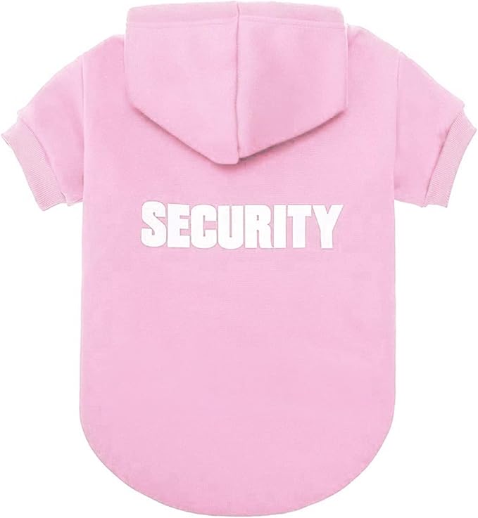 BINGPET Security Dog Hoodies Puppy Sweater Cold Weather Dog Coats Soft Brushed Fleece Pet Clothes Hooded Sweatshirt for Dog Cat