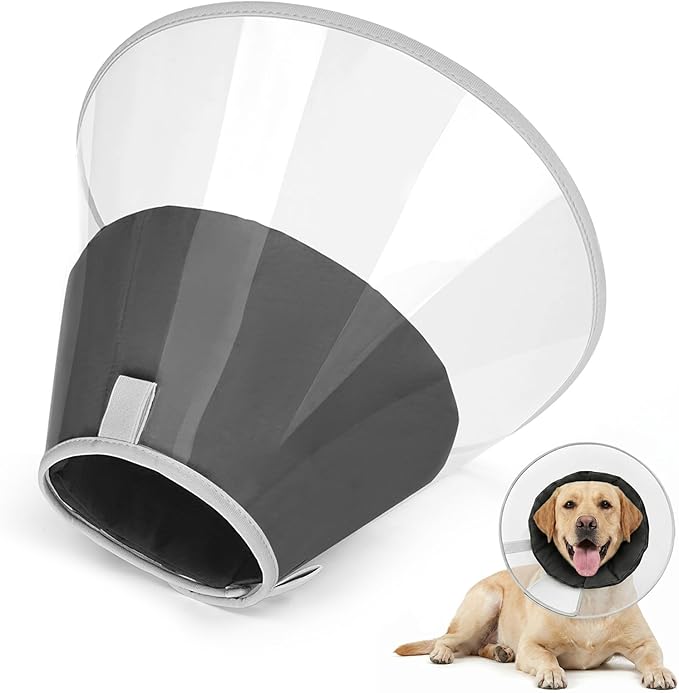 Dog Cone Collar to Stop Licking with Soft Liner, Comfortable Elizabeth Recovery Collar for Large Medium Dogs After Surgery, Pet Neck Head Cone Alternative,XXL