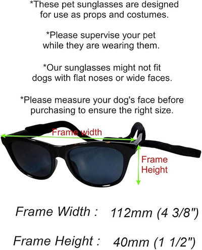 G006 Dog Pet Retro 80s Costume Sunglasses for Small Breed (M, 20-40 lbs Pink)