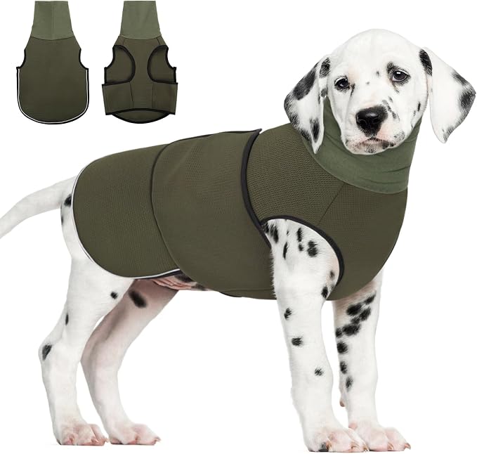 AOFITEE Dog Anxiety Vest, Dog Anxiety Calming Hoodie, Pet Thunder Jacket Calming Shirt for Fireworks, Thunder, Travel, Separation, Noise Block & Ear Protection Recovery