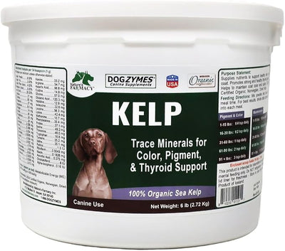 Dogzymes Organic Norwegian Kelp for Pets, a Valuable Nutrition Source Rich in Iodine to Support Gland Function, Especially The Thyroid (6 Pound)