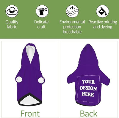 Dog Costume, Custom Dog Hoodie, Dog Name Costume Holiday Pet Pajamas Outfit, Personalized Pet Coat Costumes for Small Medium Large Dogs and Cats for Winter, Indigo, M