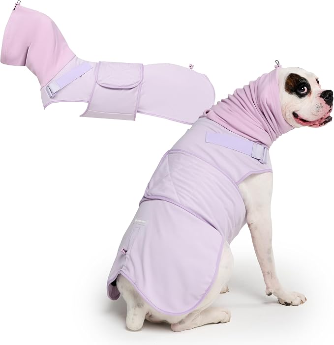 Spark Paws Anxiety Relief Vest for Dogs – Gentle Compression Dog Anxiety Suit, Calming Wrap for Separation Anxiety, Thunder, Fireworks, Suitable for Small Medium and Large Breeds - Purple - Size 2XL