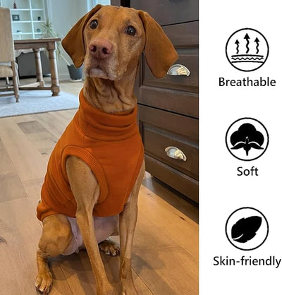Sweatshirt for Vizsla/Weimaraner/Poodle/Dalmatian/German Dog, Reflective Sleeveless Warm Cotton Clothes for Big Dogs (Orange, Large(Chest 25'',Back 21.5''))