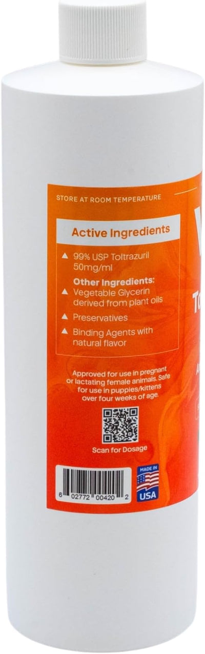 Toltrazuril 5.0% for Horses, Dogs, Cats, 500mL/16 Ounce, for Non-Food Chain Animals, Alfalfa.
