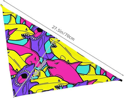 Colorful Shark Dog Bandana Scarf Triangle Bibs Pet Accessories Cat Kerchief