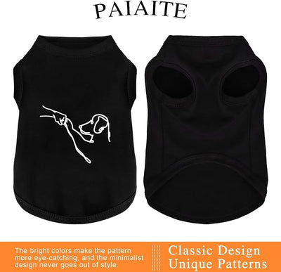 Discover Cozy Cotton Canine Wear: Lightweight, Breathable and Soft, Dog Shirt Vest with Eye-Catching Graphics(HIGH Five), Keeping Your Furry Friend Warm and Comfy! Black XL