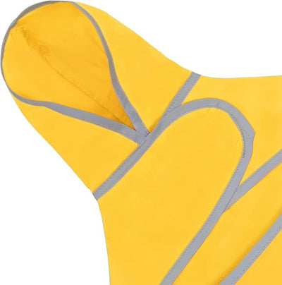 Dog Raincoat for Medium Dogs Waterproof Jacket Hooded Rain Coats with Reflective Strips Leash Hole & Poncho Adjustable Fit (Yellow,M)