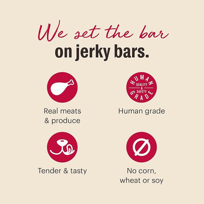 The Honest Kitchen Human Grade Dog Food Jerky Harvest Mini Bars: Beef Recipe With Carrots & Apples, 4 oz Bag