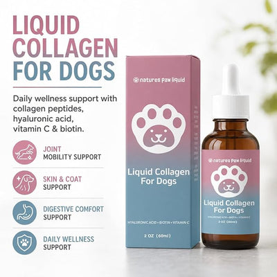 Collagen for Dogs, Healthy Skin & Coat, Supports Joint, Immune System & Hips - Collagen Supplement - 2 Fluid Ounces (2 Pack)