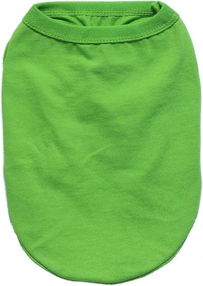 Green Dog Shirts Blank Puppy Outfit Cotton Small Animal Clothes Chihuahua Teddy Yorkie Apparel (Neck Girth 10.24'')