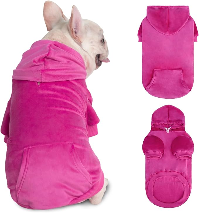 PAWCHIE Dog Hoodie, Premium Dog Sweater for Small Medium and Large Dogs, Tie Dye Pet Cloth with Leash Hole,Puppy Sweatshirt, Pet Outfit, Cat Apparel, Rose Pink L