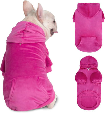 PAWCHIE Dog Hoodie, Premium Dog Sweater for Small Medium and Large Dogs, Tie Dye Pet Cloth with Leash Hole,Puppy Sweatshirt, Pet Outfit, Cat Apparel, Rose Pink S