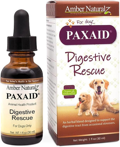 Amber NaturalZ Paxaid Digestive Rescue for Dogs and Puppies | Supports Normal Appetite, Gut Function, and Stool Consistency During Occasional Gastric Discomfort and Dietary Changes 1 Fluid Ounce