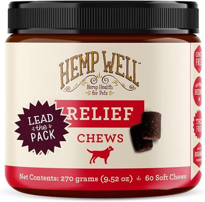 Hemp Well Relief Dog Soft Chews, Organic Hemp, Aches & Discomfort Support