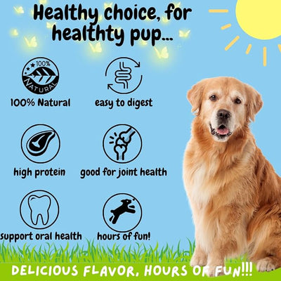 BULLYSTICKS & MORE 10-12" Beef Cheek Rolls for Dogs (Chicken Wrapped - 3 Count) - Beef Cheek Bones for Dogs - Dog Parents Choice - Premium No Hide Rolls