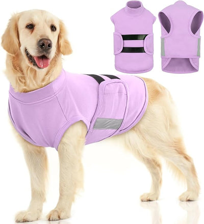 MIGOHI Breathable Dog Anxiety Calming Vest,Dog Firework Anxiety Relief Vest,Dogs Stress and Anxiety Relief Coat,Anxiety Vest for Large Dogs,XL,Lightpurple