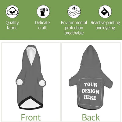 Personalized Dog Hoodie, Custom Dog Costumes for Small Dogs, Holiday Happy Dog Clothes Football Pet Shirt Sweater with Name Number for Girl/Boy Cats/Kitten, Darkgrey, XXS