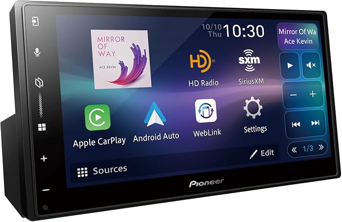 Pioneer DMH-W3050NEX 6.8" Capacitive Touchscreen, Double Din – Wireless & Wired Apple CarPlay & Android Auto, Bluetooth, Backup Camera, Maestro, FLAC, HD Radio, Hi-Volt RCA