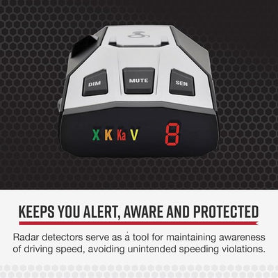 Cobra RAD 350 Laser Radar Detector - Long Range, False Alert Filter, OLED Display, Black