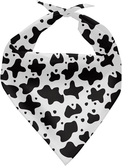 KEIAHUAN Cow Print Dog Bandana Adjustable Dog Bandanas Reversible Triangle Scarf Holiday Puppy Kerchief Bib Accessories for Dogs Cats Pets