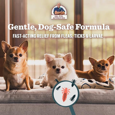 Dr. Pol Incredi-Pol Flea & Tick Spray | Fast-Acting Pest Control for Dogs | Helps Repel & Eliminate Fleas, Ticks & Larvae | Safe & Effective Formula | 16 oz