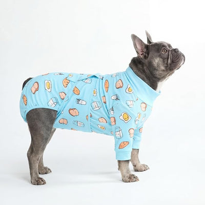 Spark Paws Dog Surgery Recovery Suit – Dog Recovery Suit After Surgery, Anti-Lick Dog Onesie, Abdominal Wound Protector, Soft Cone Alternative for Spay Neuter Male Female Pet Recovery - Breakfast, XL
