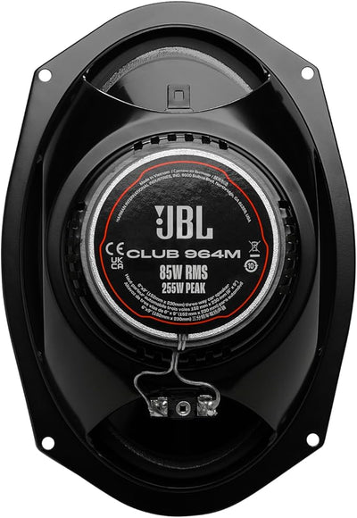 JBL Club 964M - 6"x9" (152mm x 230mm) Three-Way Car Speaker, 85W RMS, 255W Peak, Sensitivity (@ 2.83V): 93dB, Frequency Response: 50Hz – 20kHz, Nominal Impedance: 3.0 ohms