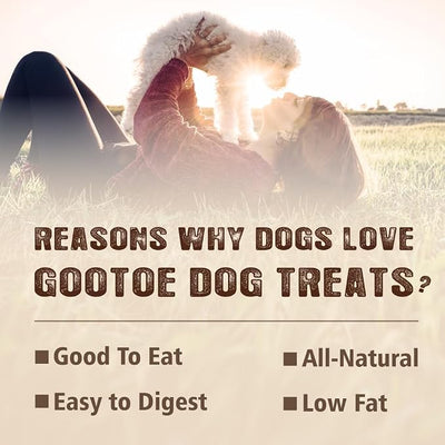 Gootoe Natural Buffalo Dog Treats, Bone Shaped, 1.5 lb | Low-fat chews for training, rewards, limited ingredient, for small dogs and puppies