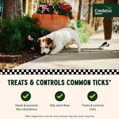 Credelio (lotilaner) Tick & Flea Treatment + Flea Infestation Protection for Dogs 6.1-12.0 lbs. (3 Tablets)
