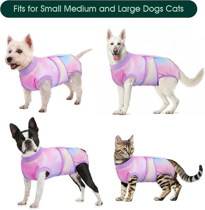 Kuoser Recovery Suit for Dogs, Adjustable Female Spay Dog Surgery Suit, Pet Surgical Shirt Male Neuter Anti Licking Abdominal Wounds Puppy Onesie Bodysuit, Alternative to Doggie Cone After Surgery
