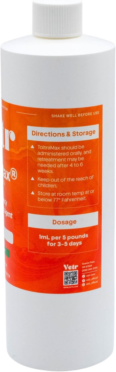 Toltrazuril 5.0% for Horses, Dogs, Cats, 500mL/16 Ounce, for Non-Food Chain Animals, Alfalfa.